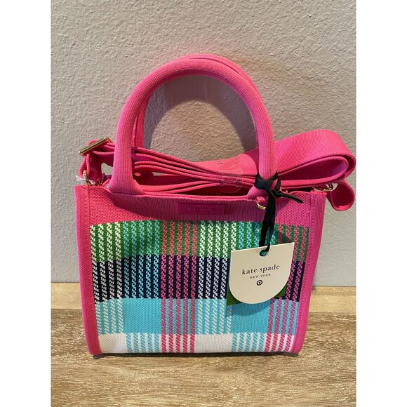 Kate Spade x Target Plaid Knit Crossbody Bag Purse Tote - Picture 1 of 1